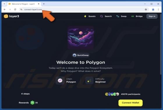 Fake Polygon QuickSwap Website Scam