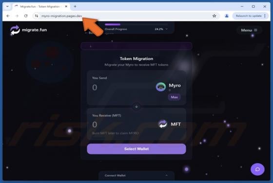 Fake Migrate.fun Website Scam
