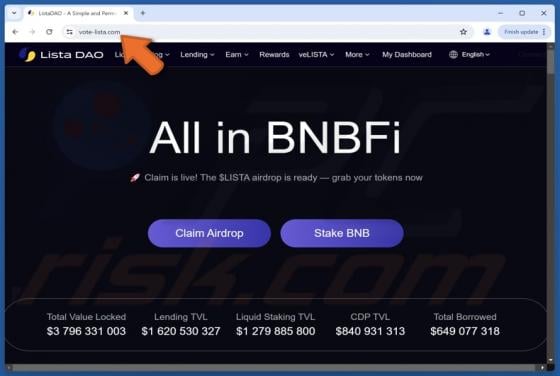 Lista DAO Airdrop Scam