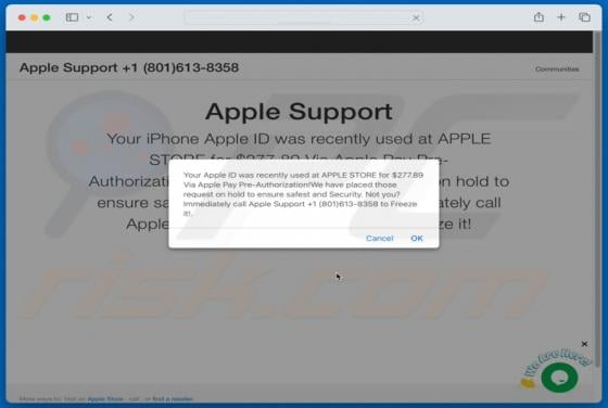 Apple ID Was Recently Used At Apple Store POP-UP Scam (Mac)
