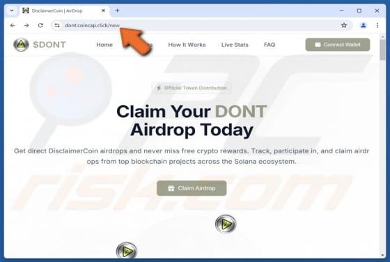 DisclaimerCoin ($DONT) Airdrop Scam