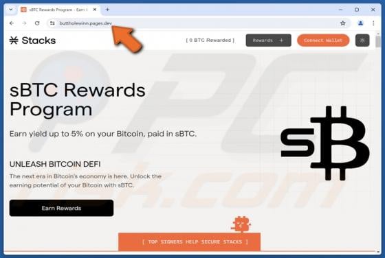 Stacks sBTC Rewards Program Scam