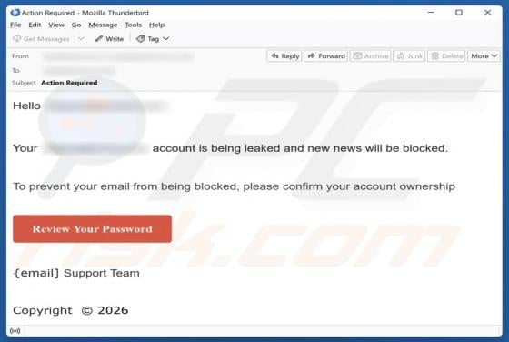 Your Account Is Being Leaked Email Scam