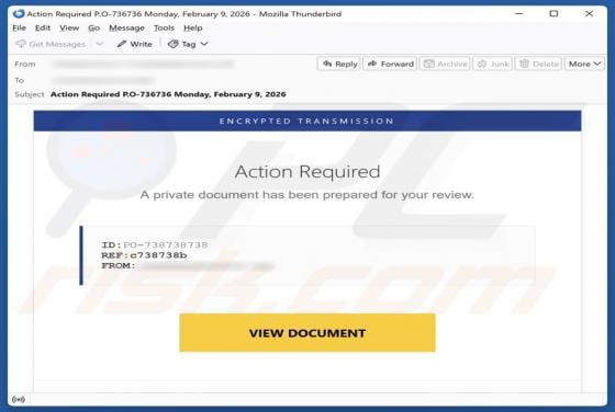 Private Document Has Been Prepared Email Scam