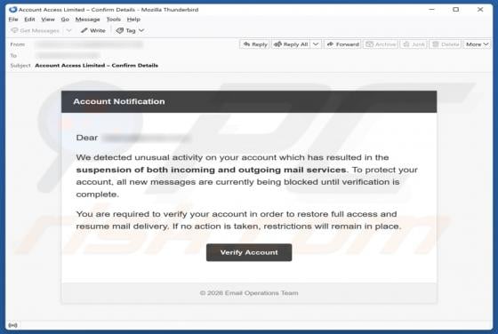 Unusual Activity On Your Account Email Scam