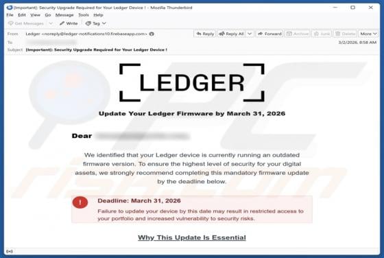 Update Your Ledger Firmware Email Scam