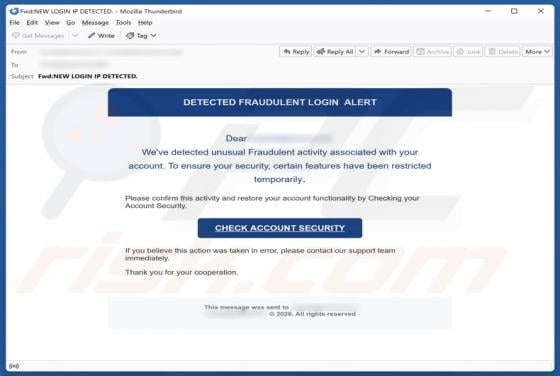 Fraudulent Activity Email Scam