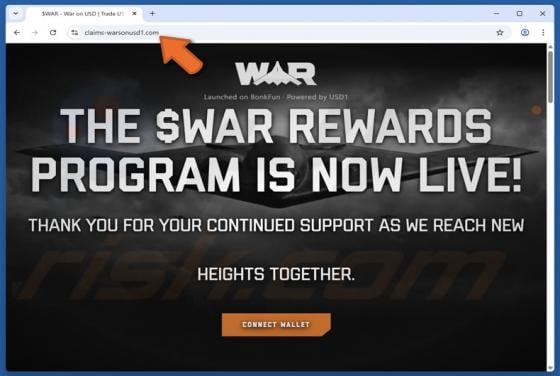 War On USD (WAR) Rewards Scam