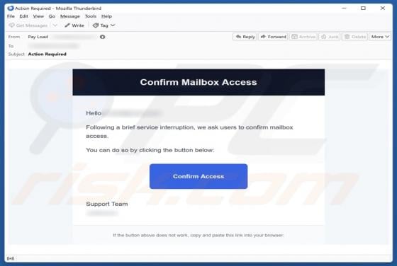 Brief Service Interruption Email Scam