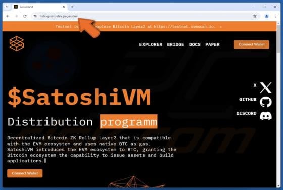 SatoshiVM Distribution Program Scam