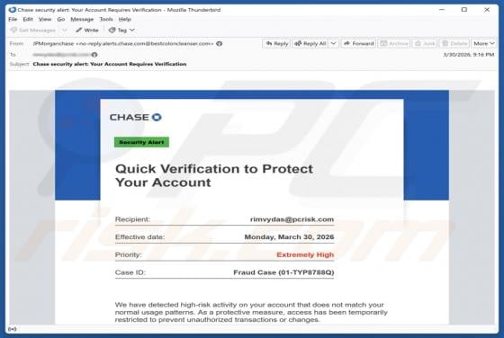Chase -  Verification To Protect Your Account Email Scam