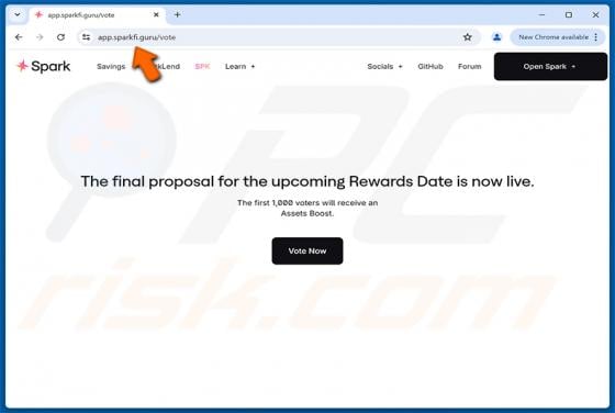 Spark Voting Rewards Scam