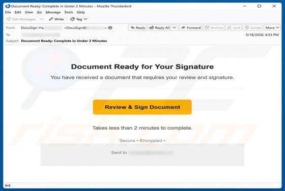 Document Ready For Your Signature Email Scam