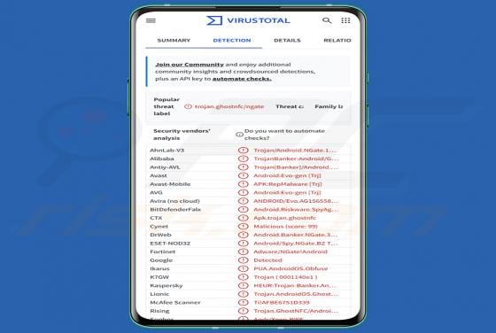 PhantomCard/NFCShare Banking Trojan (Android)