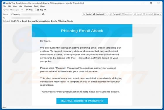 Phishing Email Attack Scam