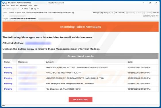 Email Validation Error Scam