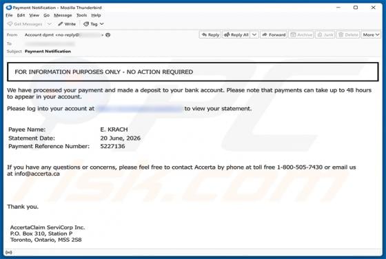 We Have Processed Your Payment Email Scam