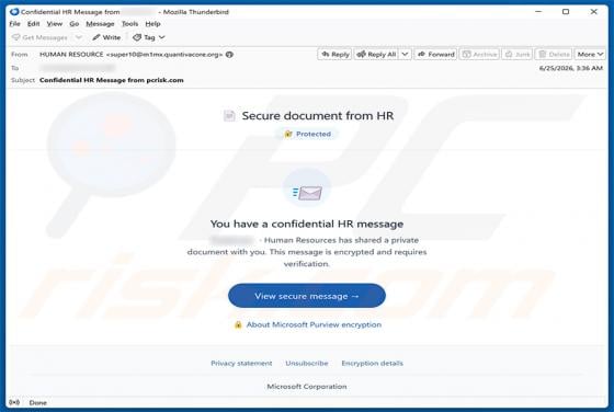 Secure Document From HR Email Scam