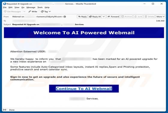 AI Powered Webmail Scam
