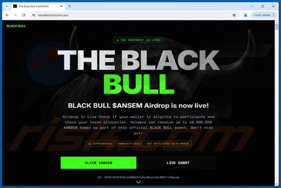 The Black Bull ($ANSEM) Airdrop Scam