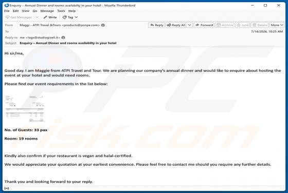 Company\'s Annual Dinner Email Virus