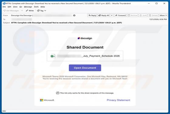 DocuSign - Shared Document Email Virus
