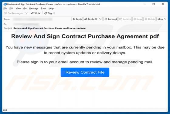Review And Sign Contract Purchase Agreement Email Scam