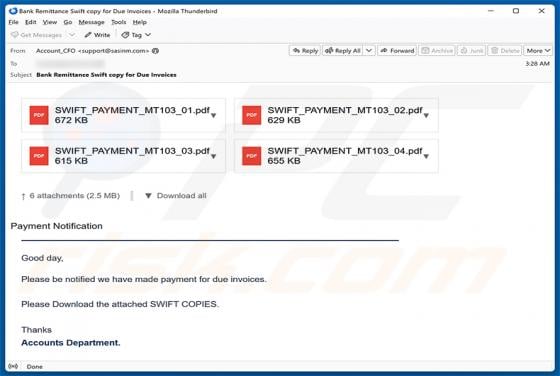 We Have Made Payment For Due Invoices Email Scam