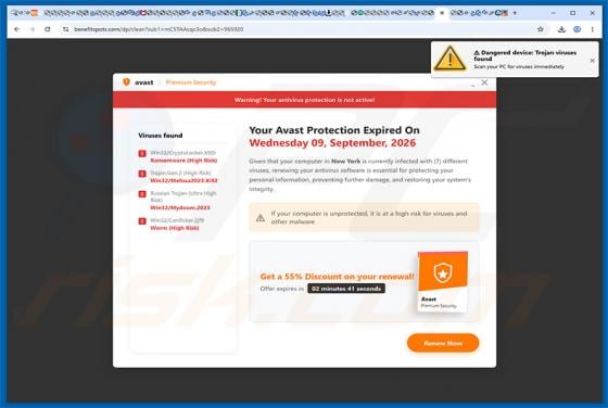 Your Avast Protection Expired POP-UP Scam