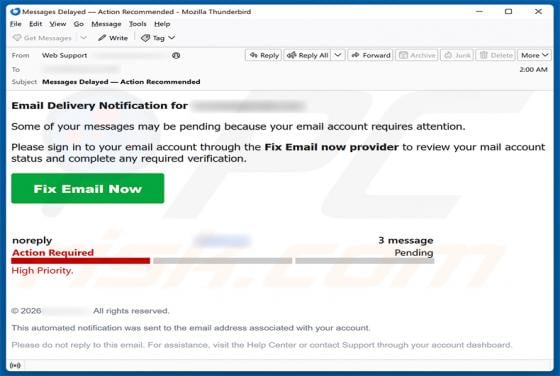 Email Delivery Notification Scam
