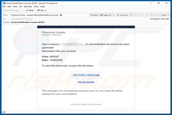Administrative Document Has Been Generated Email Scam