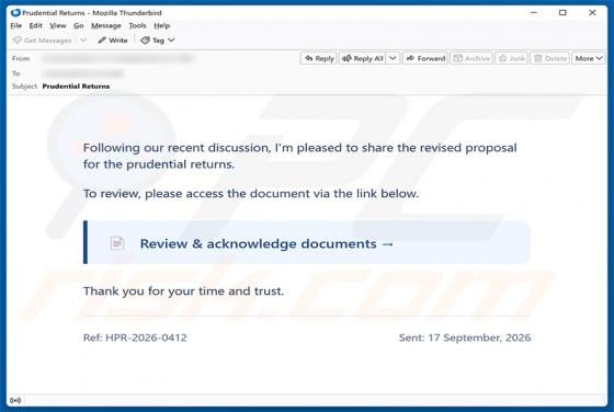 Shared Revised Proposal Email Scam