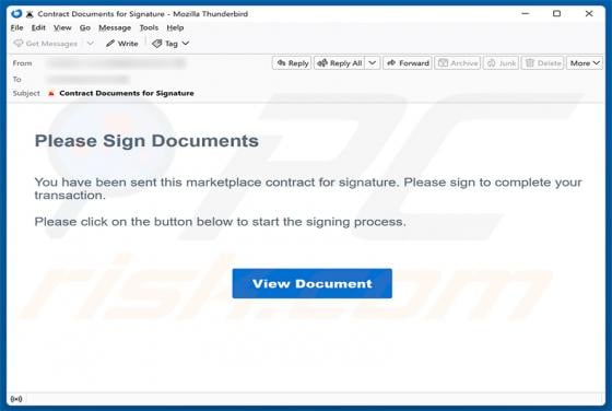 Marketplace Contract For Signature Email Scam