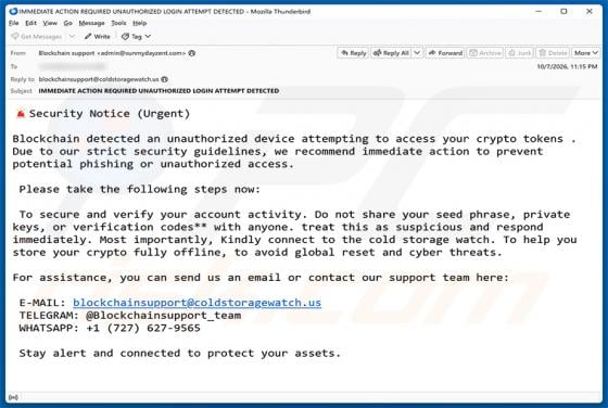 Device Attempting To Access Your Crypto Email Scam