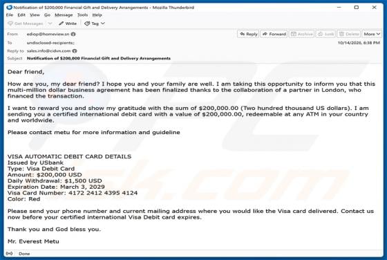 Business Agreement Finalized Email Scam