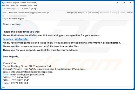 Sample Files For Your Review Email Scam