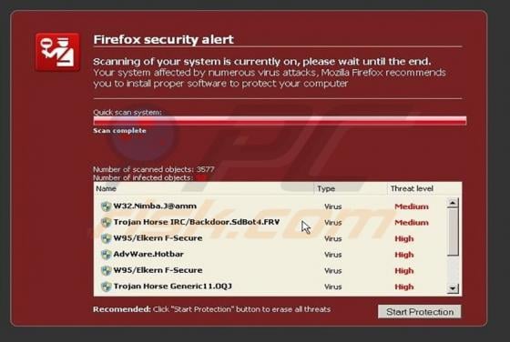 Fake Firefox Security Alert