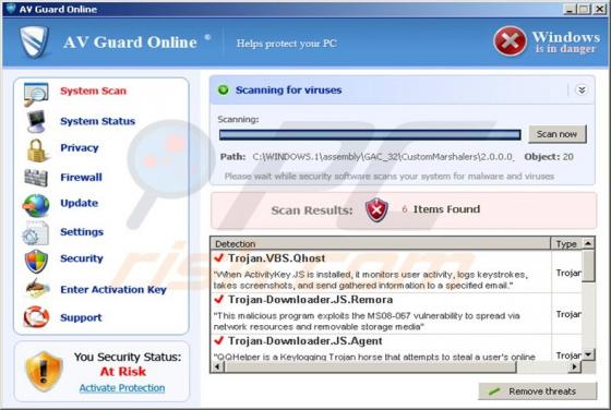 AV Guard Online virus