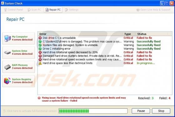System Check virus