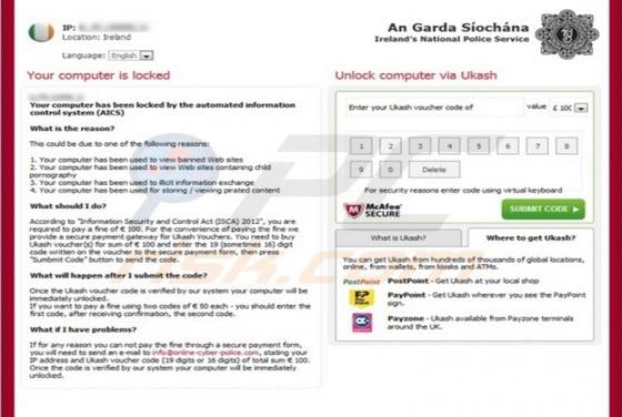 Ireland's National Police Service Virus