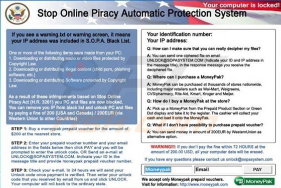 Stop Online Piracy Virus