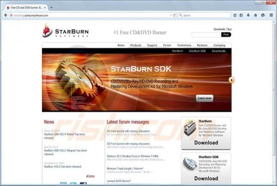 Searching.starburnsoftware.com redirect