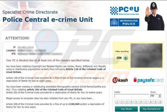 Police Central E-Crime Unit Virus