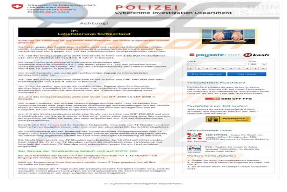 Switzerland Polizei Virus