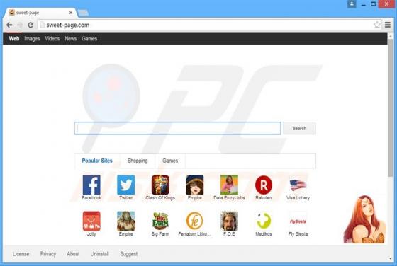 Sweet-Page.com Browser Hijacker