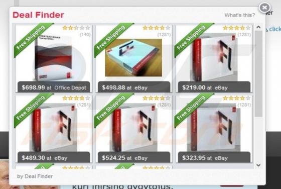 Deal Finder Pop-ups