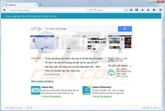 Laban.vn Browser Hijacker