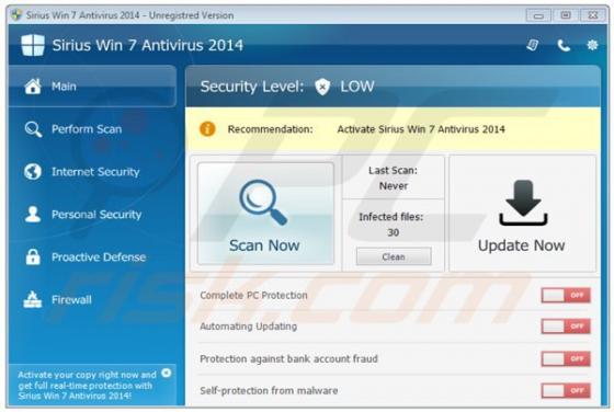 Sirius Win 7 Antivirus 2014