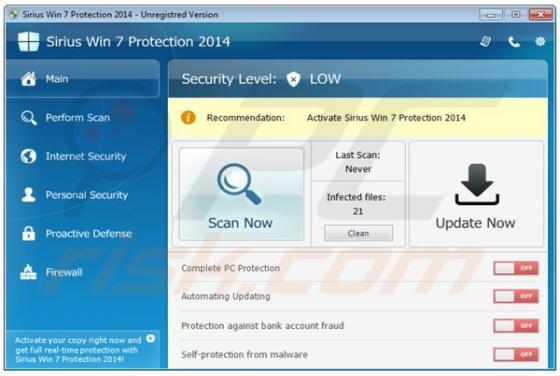 Sirius Win 7 Protection 2014