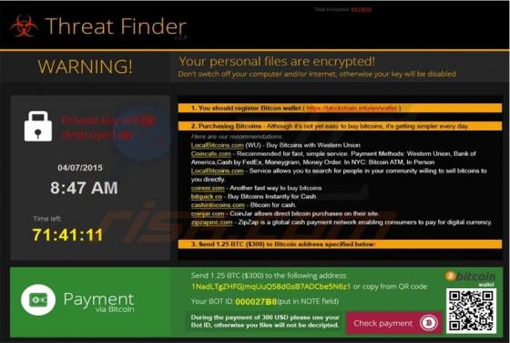 Threat Finder Ransomware
